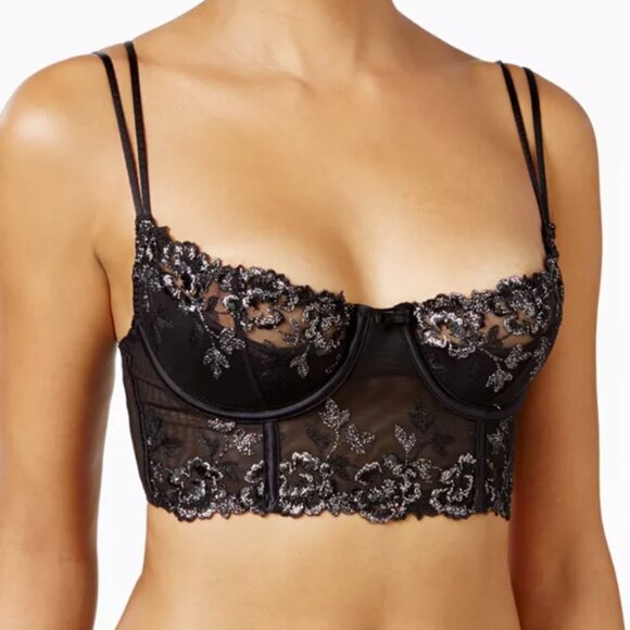 Maidenform Longline Balconette Bra 36D Women NEW Black Lace Underwire dm1114 - Picture 1 of 9